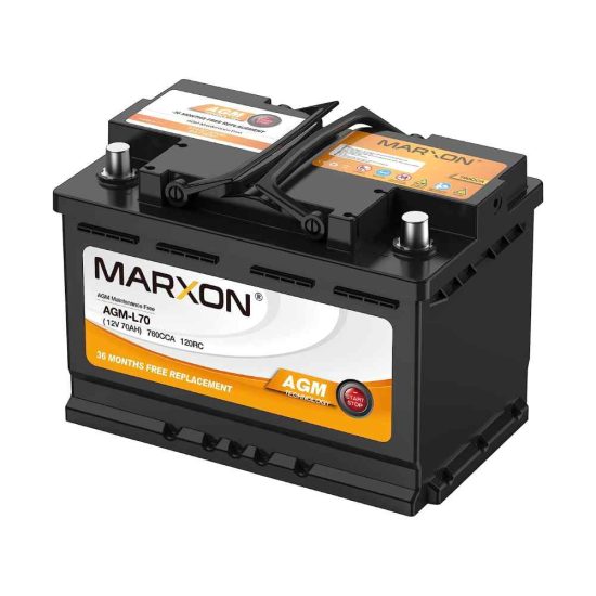 MARXON-Group-48-H6-L3-Start-and-Stop-Car-Battery-12v-70AH-760CCA-AGM-BCI48-Maintenance-Free-Automotive-Replacement-Batteries-Three-Years-Warranty
